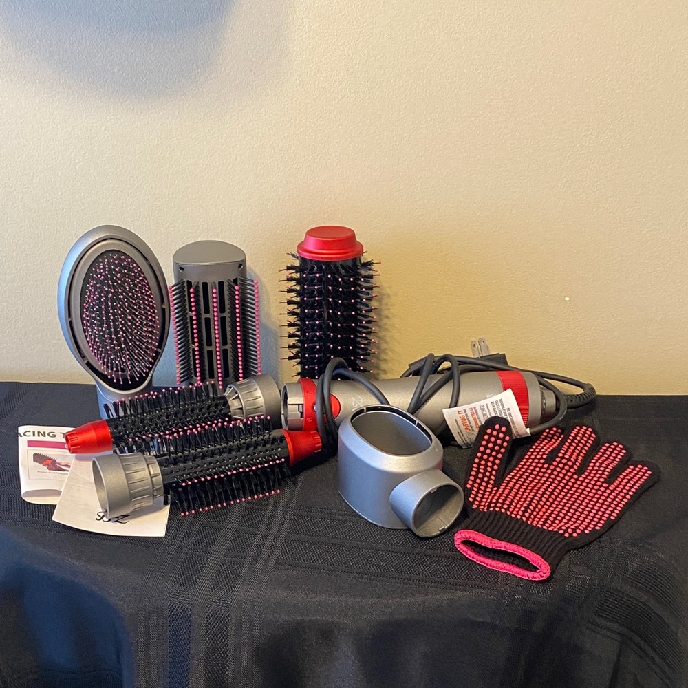 Pink and Black Hair Styling Tool Set